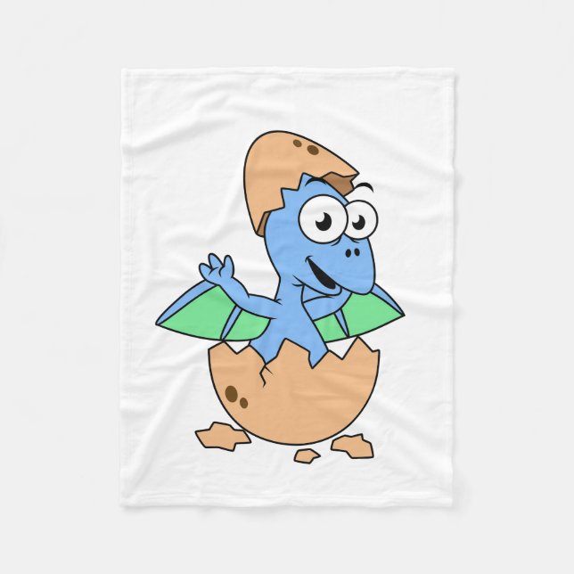 Manta Polar Un Ilustracion Cuidadoso De Un Bebé Pterodáctilo H (Anverso)