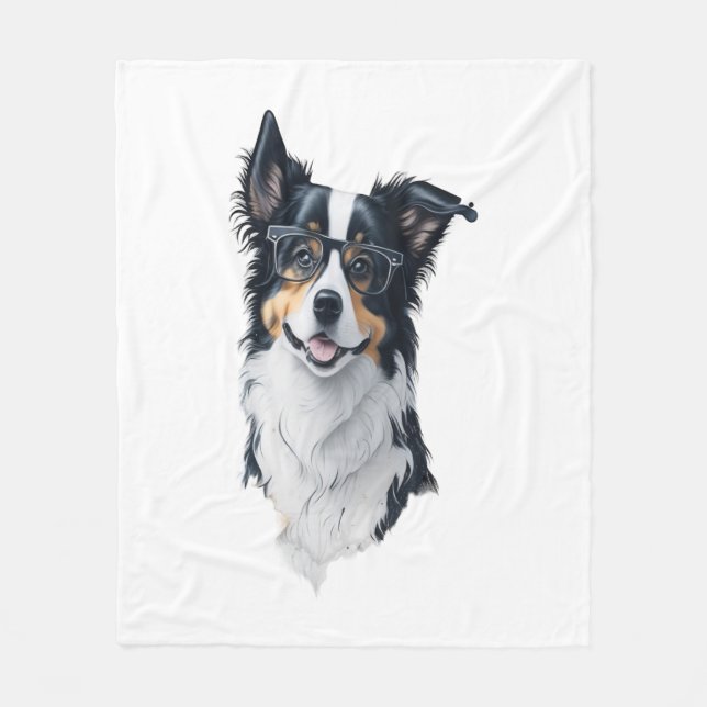 Manta Polar Un lindo perro en la frontera (Anverso)