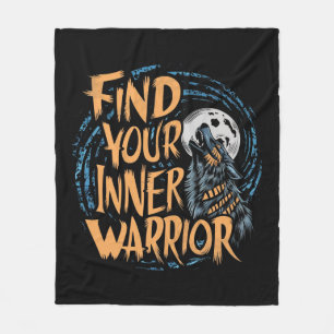 Manta Polar Un lobo feroz adornado con marcas tribales