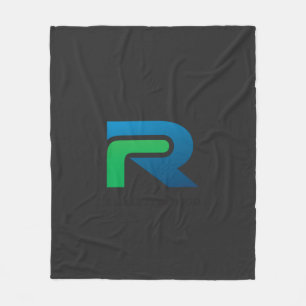 Manta Polar un logotipo negro y verde con la letra r