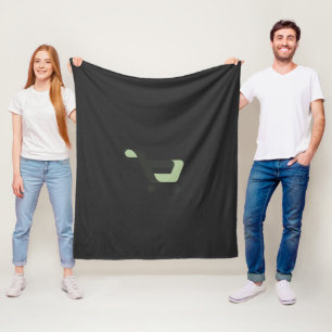 Manta Polar un logotipo negro y verde con un carrito de la com