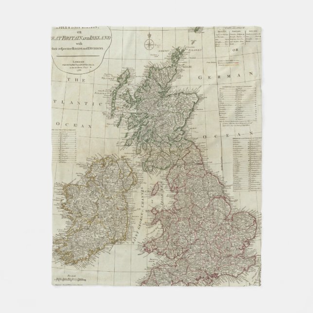 Manta Polar Un mapa completo de las islas británicas (Anverso)