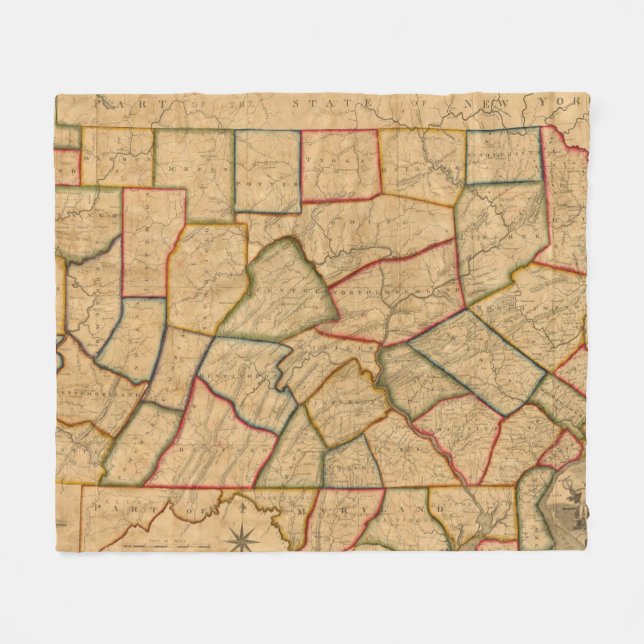 Manta Polar Un mapa del estado de Pennsylvania (Frente (Horizontal))