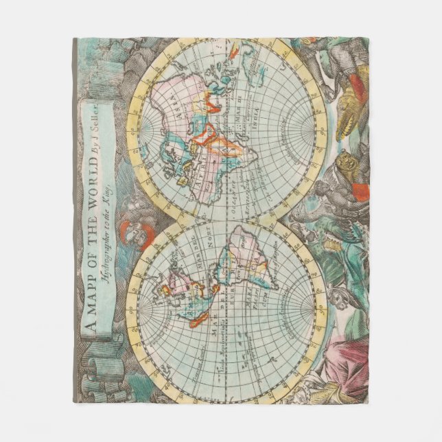 Manta Polar Un mapa del mundo (Anverso)