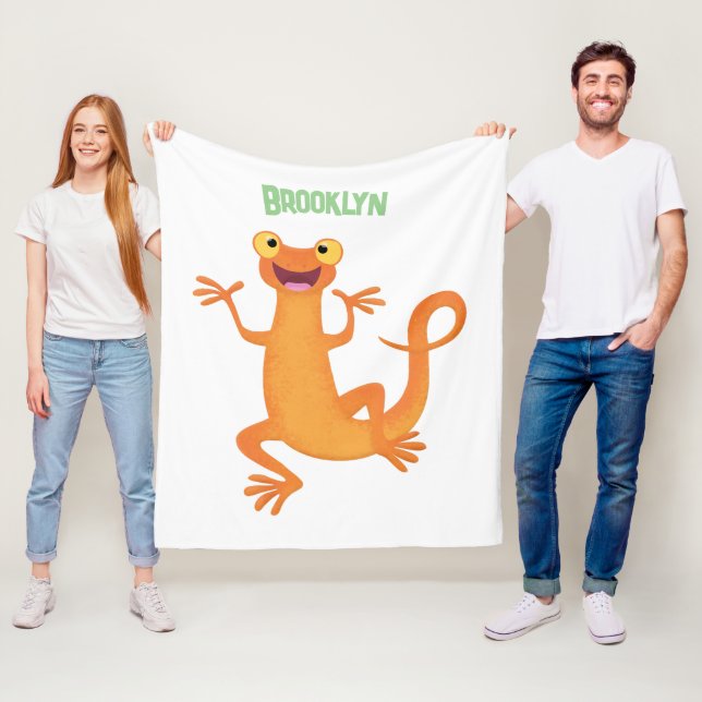 Manta Polar Un naranja alegre y lindo bailando (In situ)