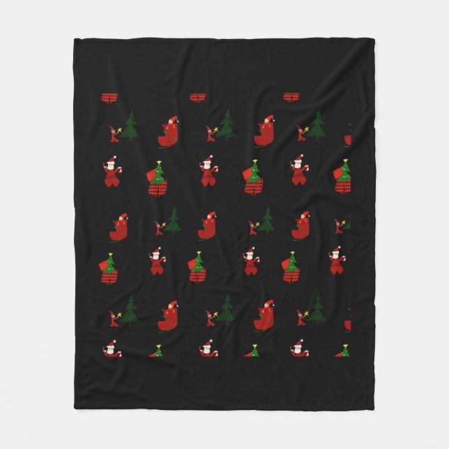 Manta Polar Un patrón de Navidades feos (Anverso)