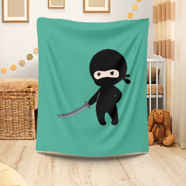 Manta Polar Un pequeño Ninja enojado sobre el verde oscuro