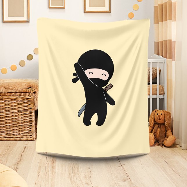 Manta Polar Un pequeño Ninja feliz amarillo (Subido por el creador)