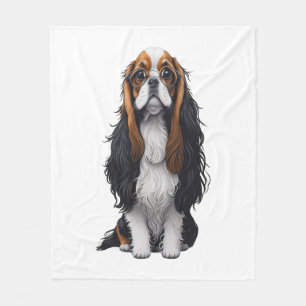 Manta Polar Un perro lindo Rey Charles Spaniel