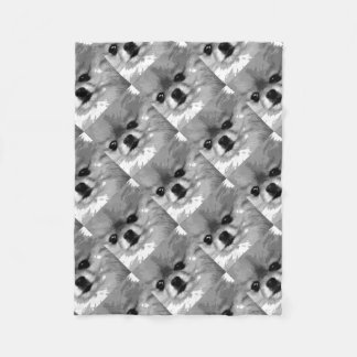 Manta Polar Un Pomeranian blanco y negro