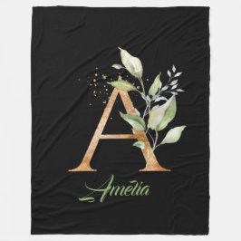 Manta Polar Un purpurina de oro de eucalipto de vegetación mon