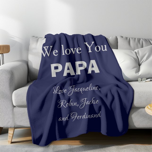 Manta Polar Un regalo único para papá. Nombres personalizados  (He'll love the simplicity. Warm, Cuddly and Durable, and he'll know he's loved & appreciated. )