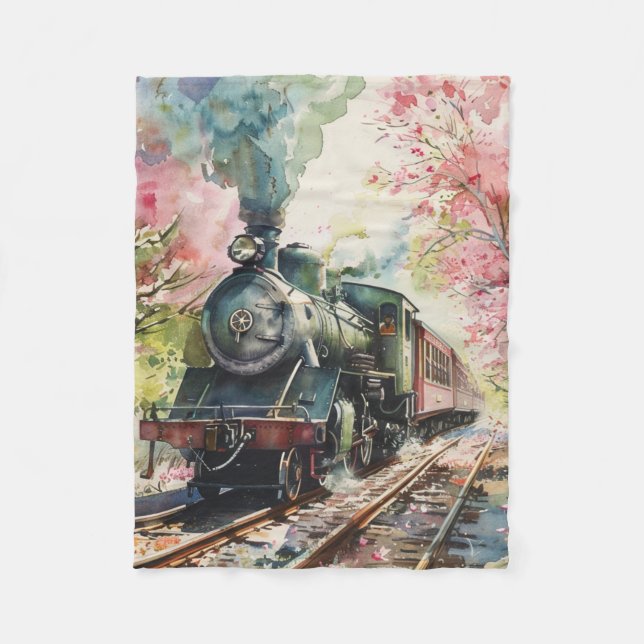 Manta Polar Un tren en primavera (Anverso)