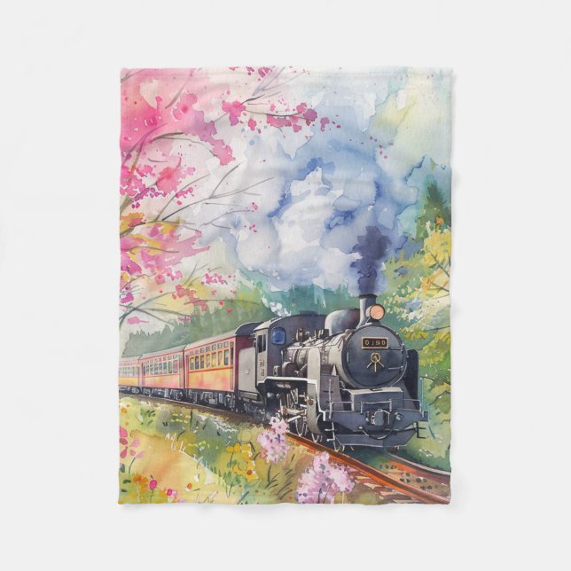 Manta Polar Un tren en primavera (Anverso)