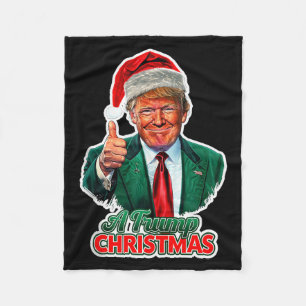 Manta Polar Una camiseta sin mangas de Navidad de Trump 