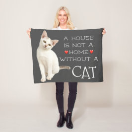 Manta Polar Una casa no un gato blanco casero