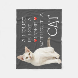Manta Polar Una casa no un gato blanco casero
