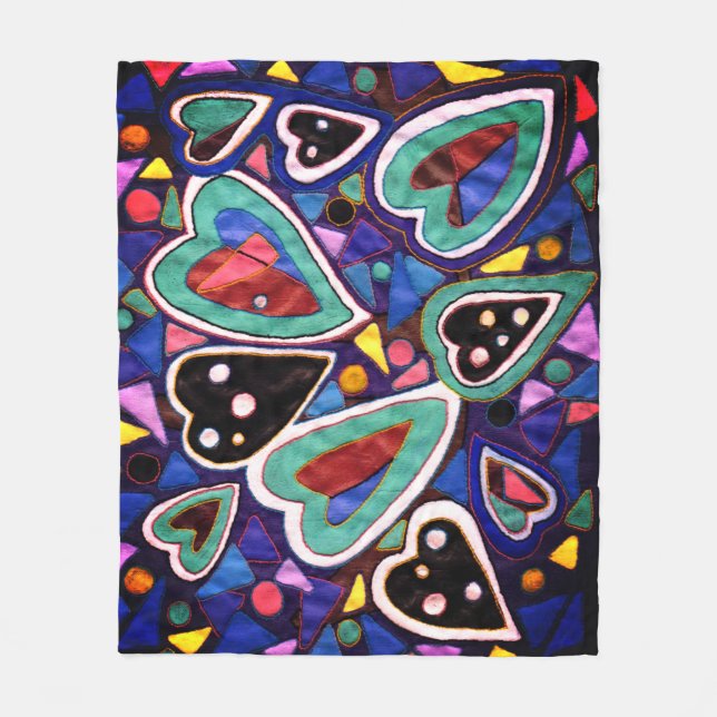 Manta Polar Una colección de corazones (Anverso)