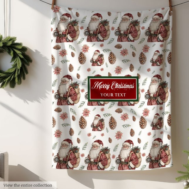 Manta Polar Una cubierta verde roja atemporal con tu nombre (Timeless Classic Red Green Blanket with Your Name)