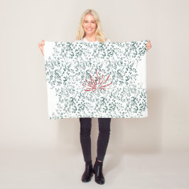 Manta Polar una flor roja sobre un fondo negro