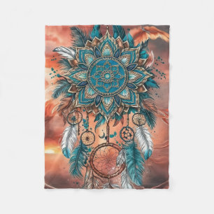Manta Polar : Una fusión de Mandalas, plumas y Dreamcatcher