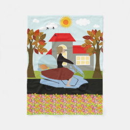 Manta Polar Una mujer en motocicleta