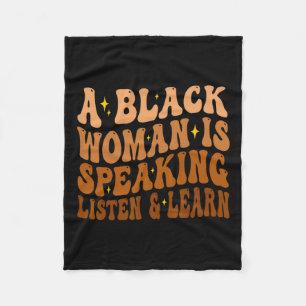 Manta Polar Una Mujer Negra Habla Escuchar Y Aprender Para Afr