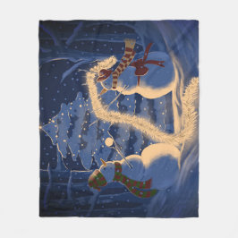 Manta Polar Una Navidad de muñeco de nieve