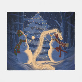Manta Polar Una Navidad de muñeco de nieve
