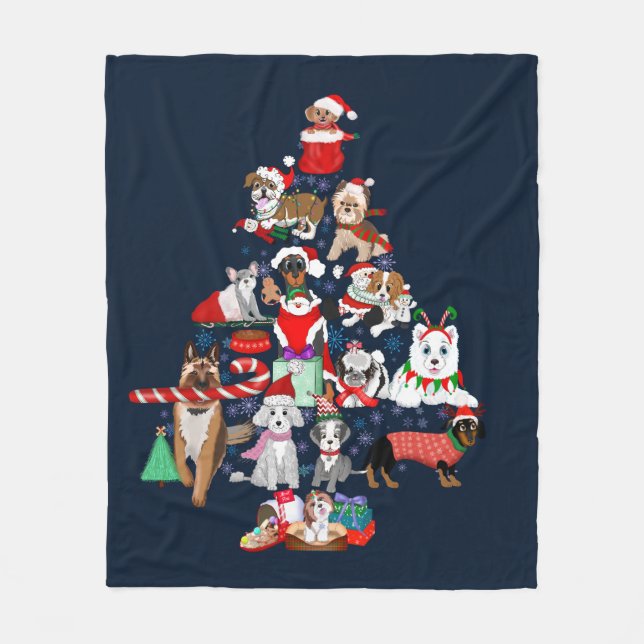 Manta Polar Una Navidad perruna muy alegre  (Anverso)