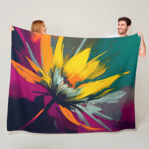 Manta Polar Una odisea floral: Flor expresiva en movimiento