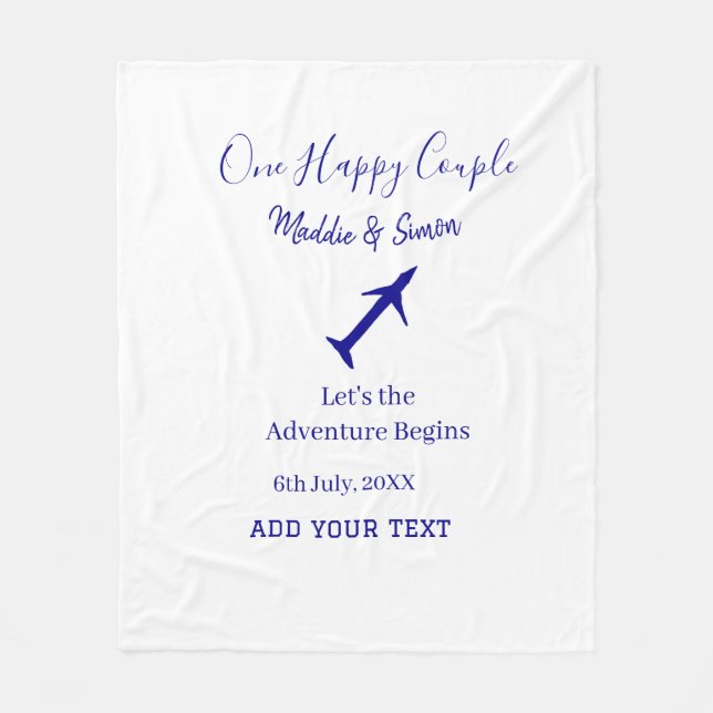 Manta Polar Una pareja feliz comienza la aventura boda co (Anverso)