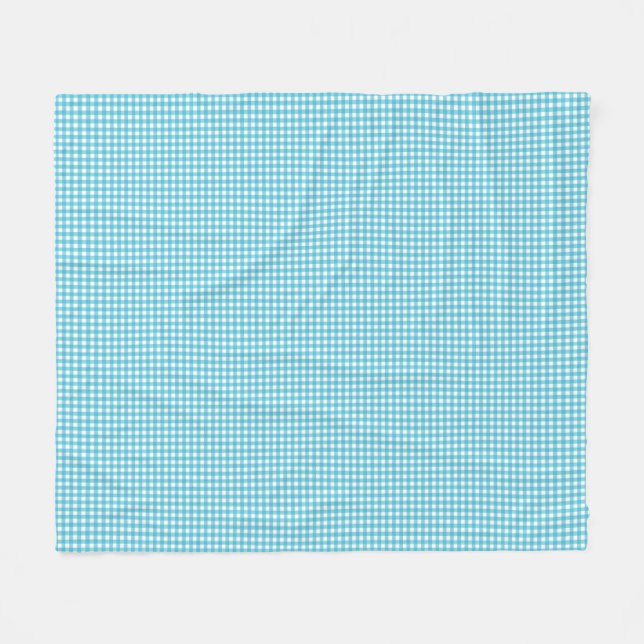 Manta Polar Una tela estampada con un gingham azul y blanco (Frente (Horizontal))
