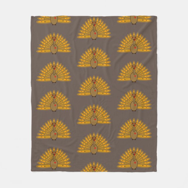 Manta Polar Una Turquía amable de acción de gracias (Anverso)