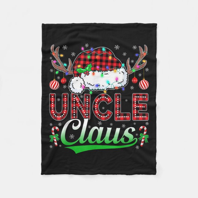 Manta Polar Uncle Claus Christmas Lights Matching Family Xmas  (Anverso)