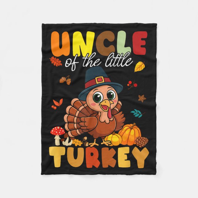 Manta Polar Uncle Of The Little Turkey Thanksgiving Baby Showe (Anverso)