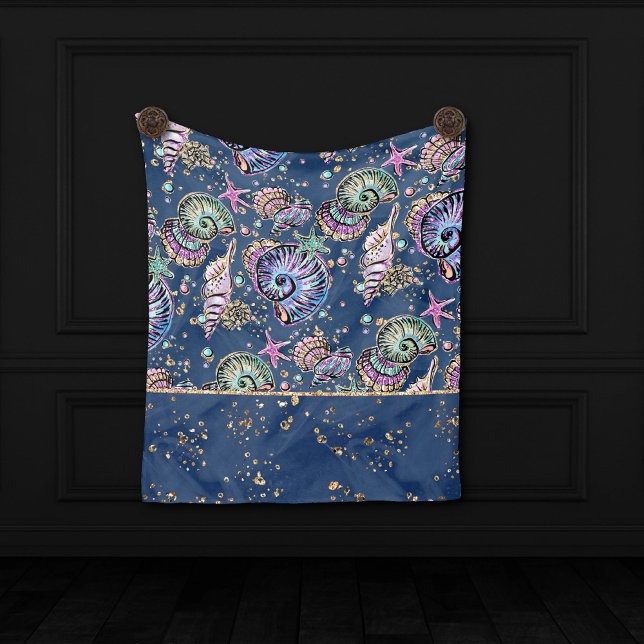Manta Polar Underwater Blue Luxe | Caminata de Oro Pastel (Subido por el creador)