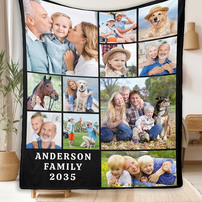 Manta Polar Única familia personalizada de 11 Collages de foto (Subido por el creador)