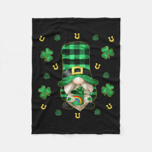 Manta Polar Único Día de Gnome St Patricks - Cute Buffalo Plai