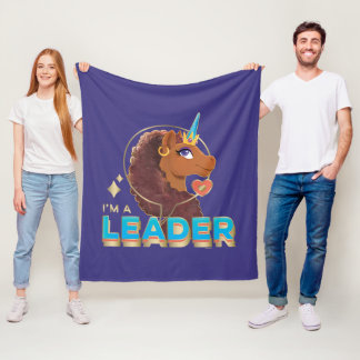 Manta Polar Único diseño de unicornio "Soy líder"