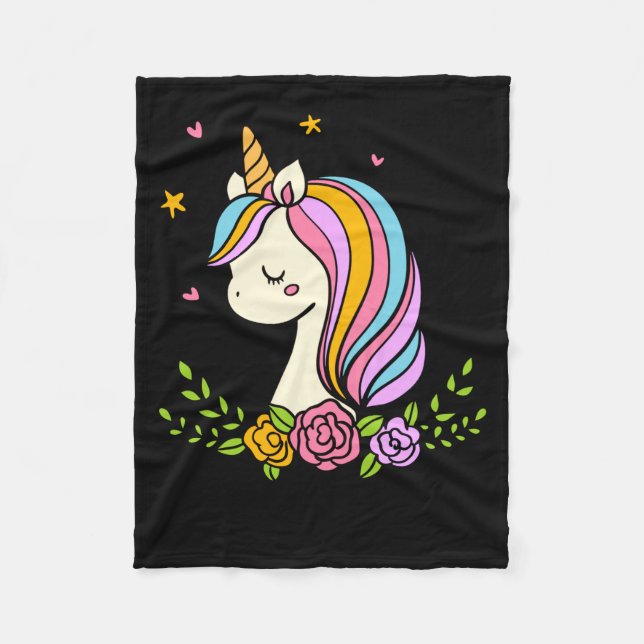 Manta Polar Unicorn Cute Whimsical Girly D Name  (Anverso)