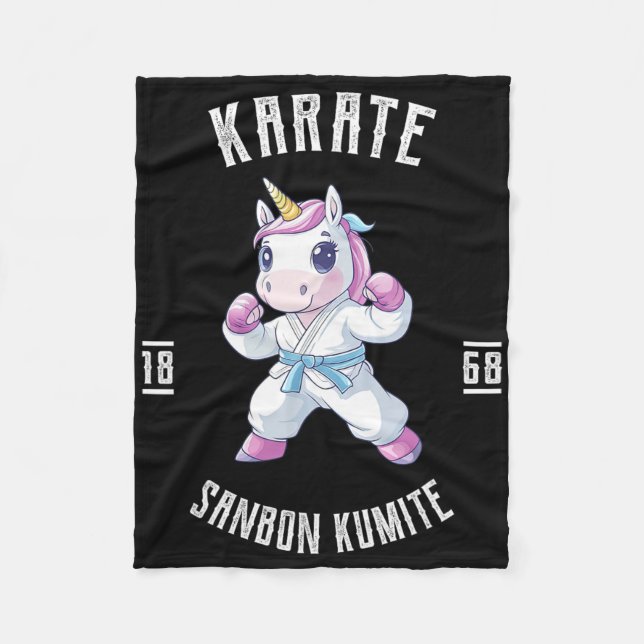 Manta Polar Unicorn Karate - Artista Marcial Japonés (Anverso)