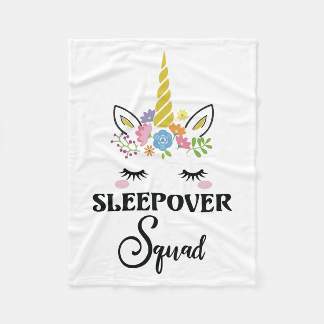 Manta Polar Unicorn Sleepover Squad Birthday Slumber Party (Anverso)