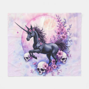 Manta Polar Unicornio a la luz de la luna entre rosas olvidada