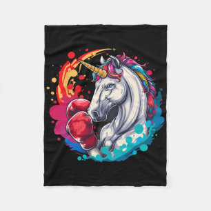 Manta Polar Unicornio boxeador con guantes de boxeo kickboxing