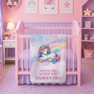 Manta Polar Unicornio Brillante Colores Pastel Cumpleaños Niña