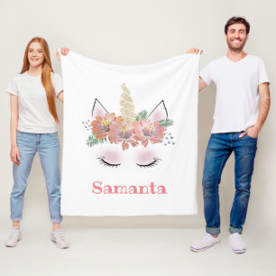 Manta Polar Unicornio, Cara de Unicornio, personalizado, femen