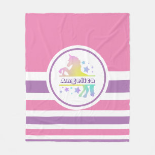 Manta Polar Unicornio colorido personalizado