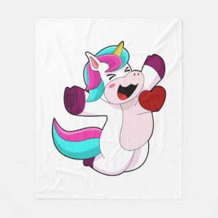 Manta Polar Unicornio con corazón