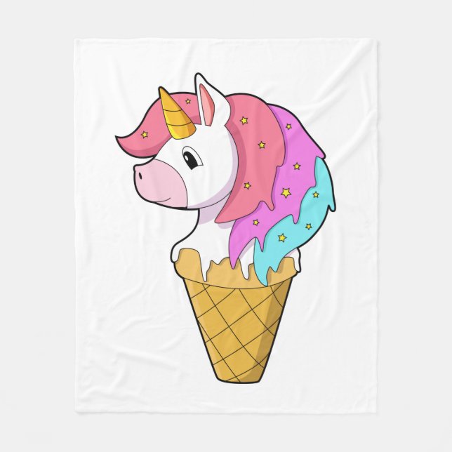 Manta Polar Unicornio con helado (Anverso)